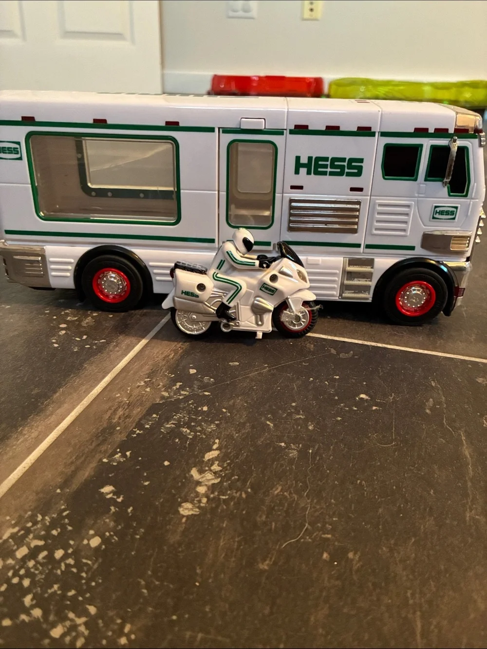 White & Green Toy Truck for Kids HESS